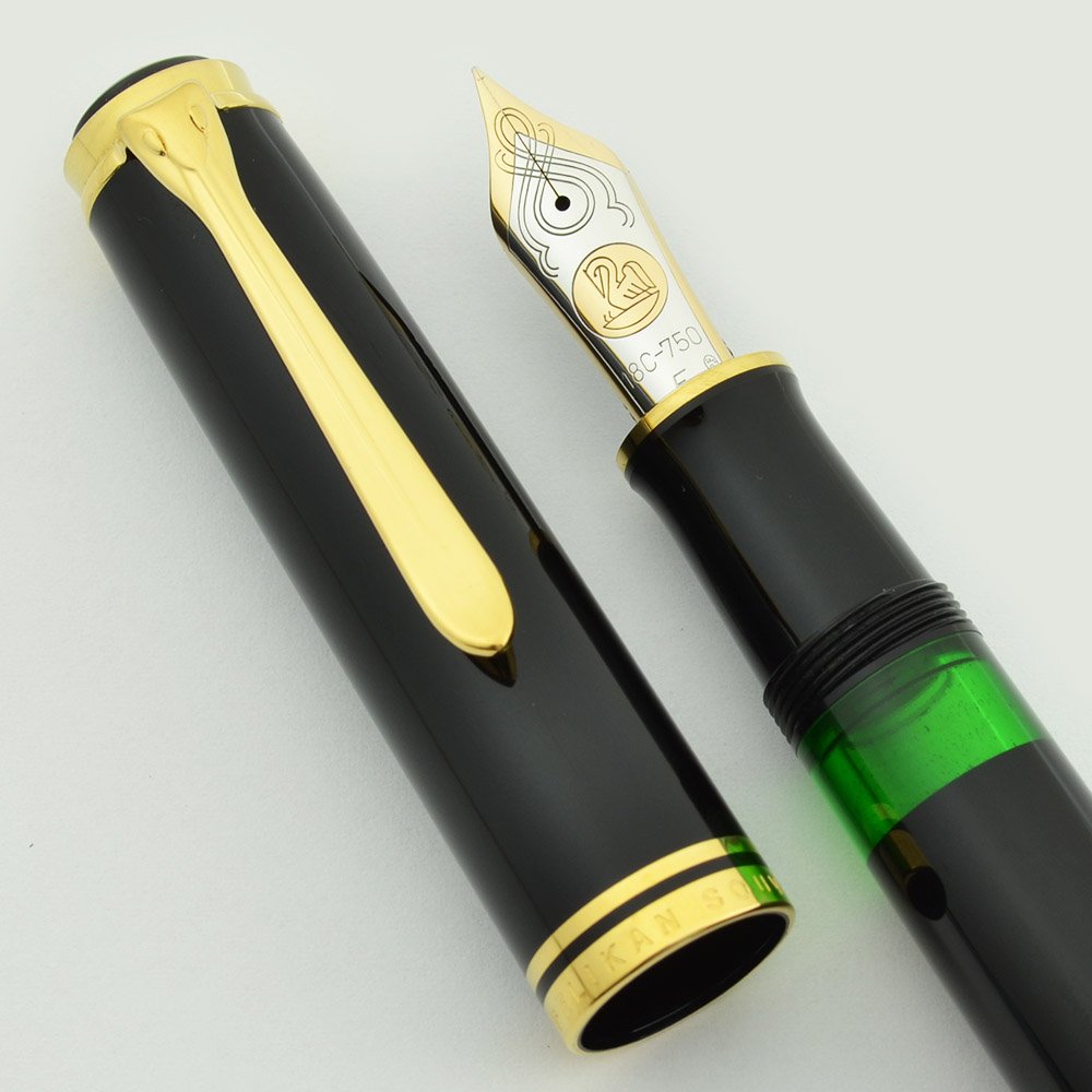 Pelikan M1000 Fountain Pen - Oversize, Black, 18K Fine Nib (Near